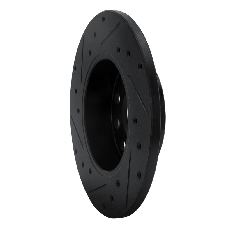 Audi A3 Brake Rotor (1) - Rear Right - R1 Concepts - Drilled & Slotted - Black - `05-`13